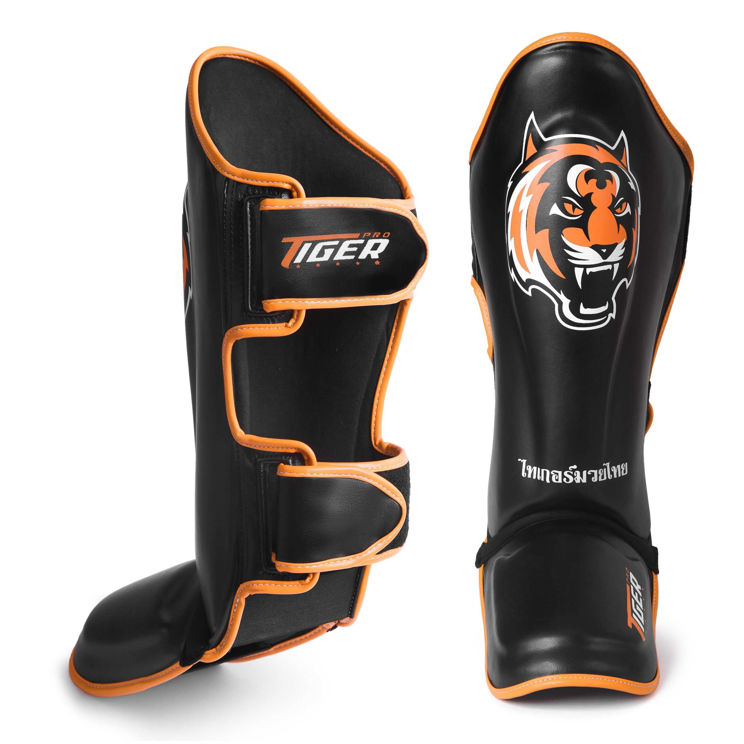 Tiger Muay Thai Sparring Shin guards with Instep for Adults