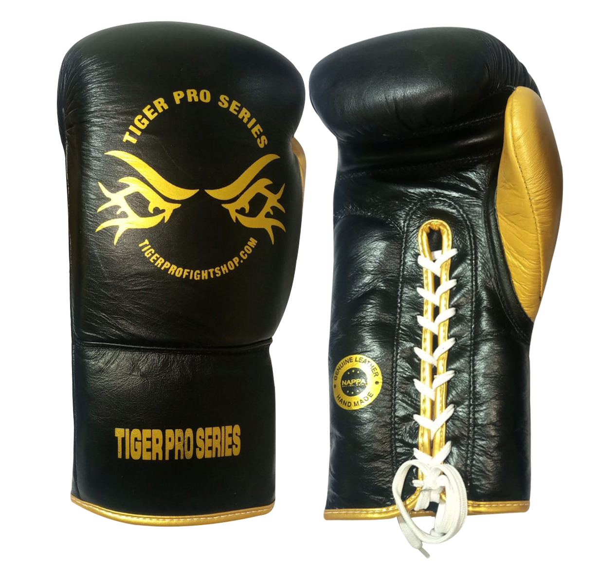 Lace up Tiger Pro Boxing Gloves for Competition