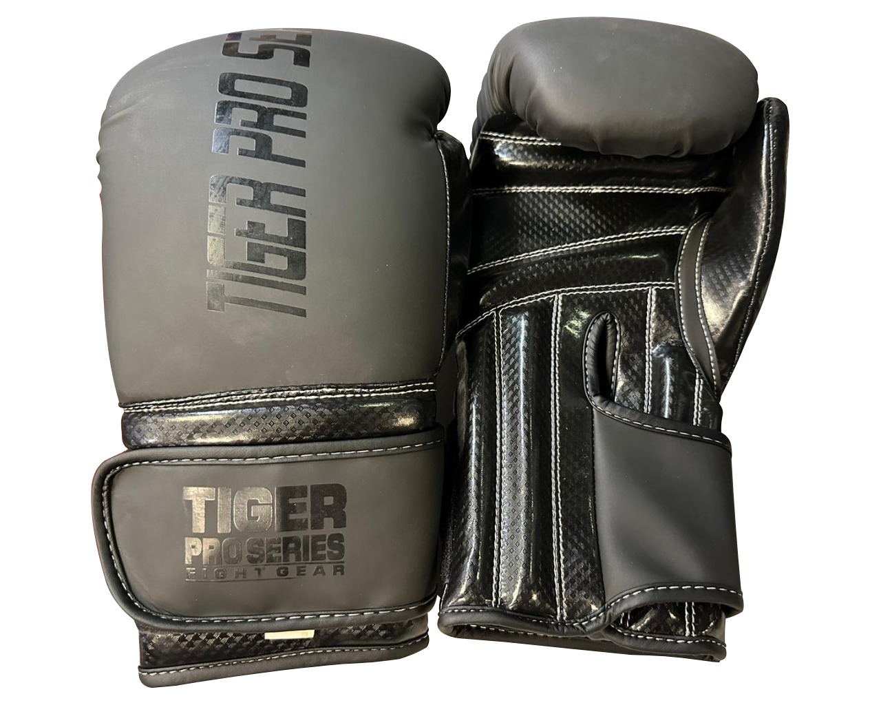 Matt Black Tiger Pro Boxing Gloves 10oz -16oz