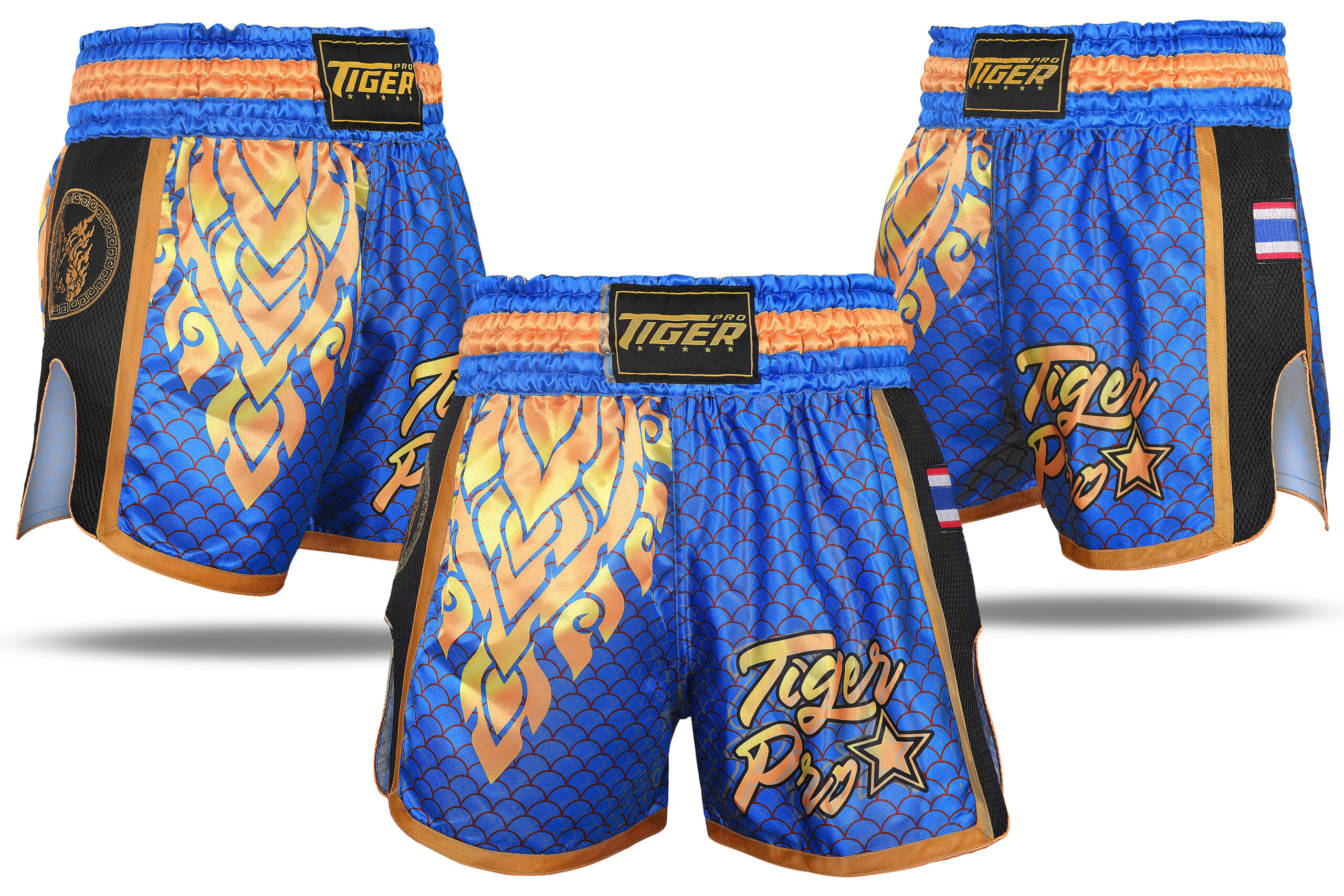 Thai Boxing Shorts Flame Blue