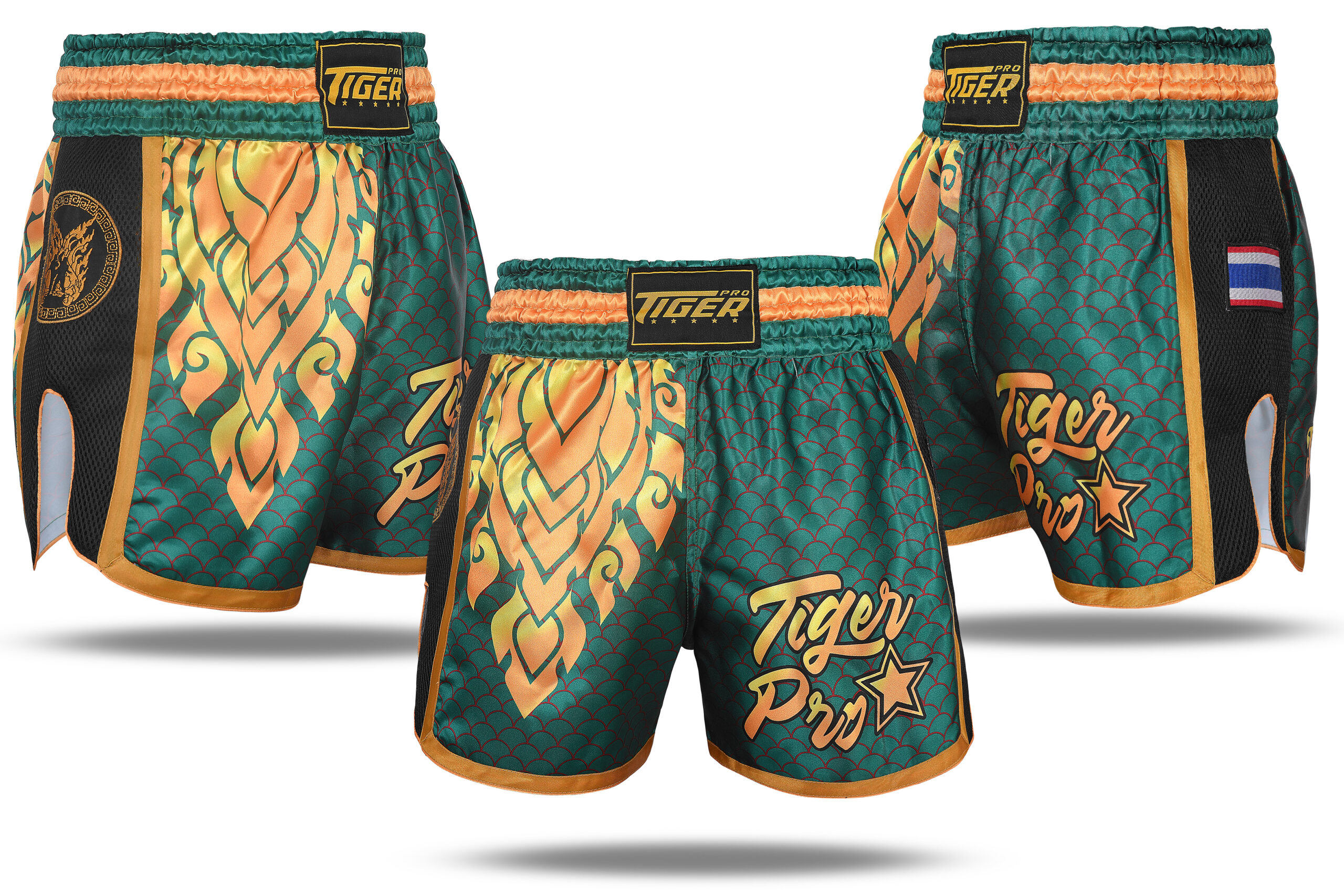 Thai Boxing Shorts Flame Green